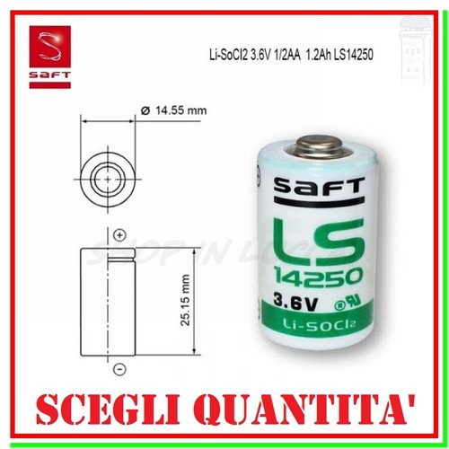 Batteria pila saft 14250 6v - batteria,