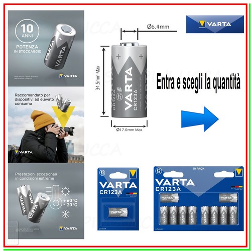 Batteria cr123a litio varta - 3v,